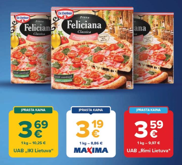 Šaldyta pica DR. OETKER FELICIANA su kumpiu ir pesto padažu, 360 g