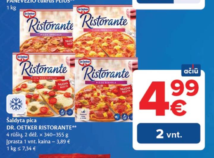 Šaldyta pica DR. OETKER RISTORANTE, 2 dėž.