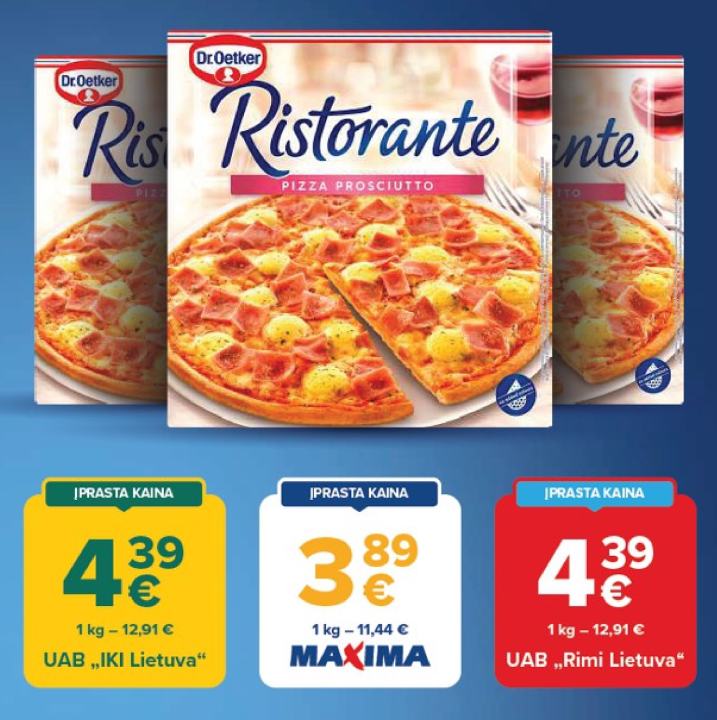 Šaldyta pica DR. OETKER RISTORANTE PROSCIUTTO, 340 g