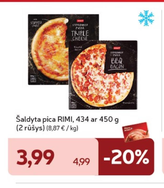 Šaldyta pica RIMI, 450 g