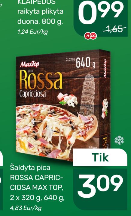 Šaldyta pica ROSSA CAPRICCIOSA MAX TOP, 2 x 320 g