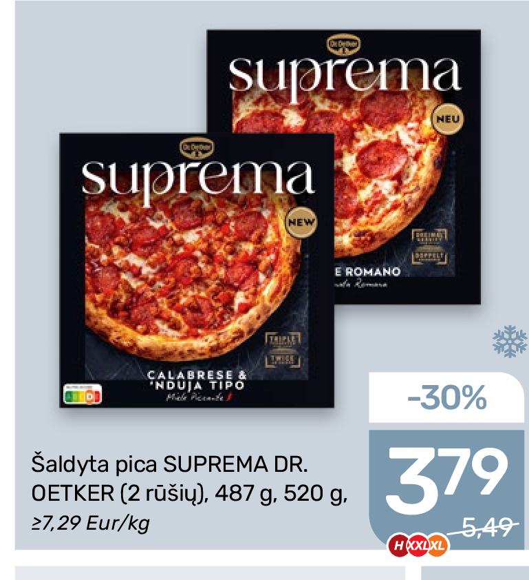 Šaldyta pica SUPREMA DR. OETKER (2 rūšių), 487 g