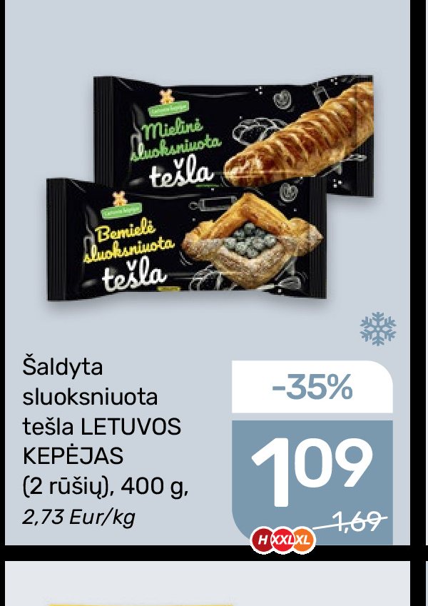 Šaldyta sluoksniuota tešla LIETUVOS KEPĖJAS, 400 g