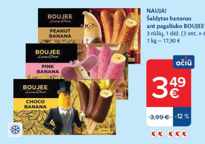 Šaldytas bananas ant pagaliuko BOUJEE, 65 g