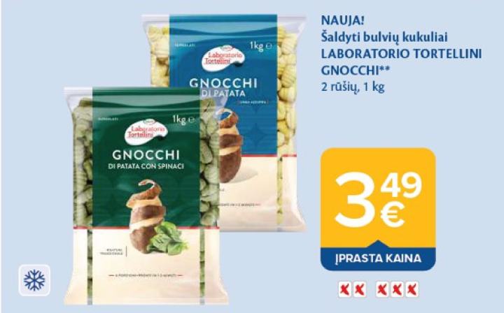 Šaldyti bulvių kukuliai LABORATORIO TORTELLINI GNOCCHI, 1 kg