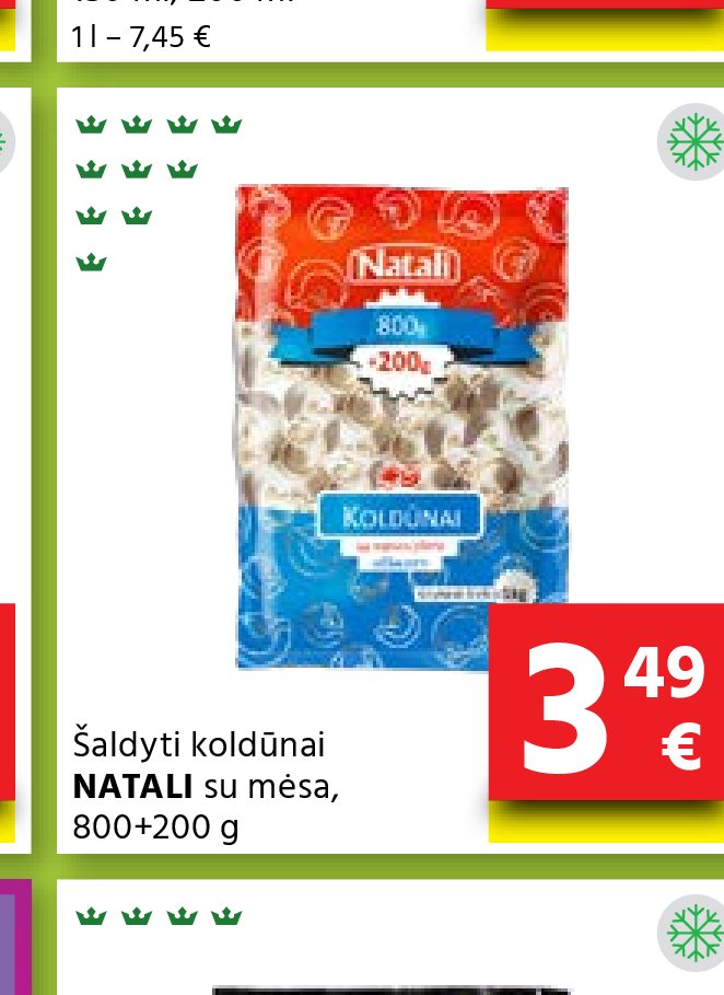 Šaldyti koldūnai NATALI, 200 g