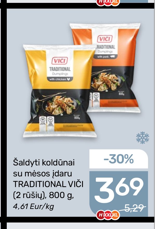 Šaldyti koldūnai su mėsos įdaru TRADITIONAL VIČI, 800 g