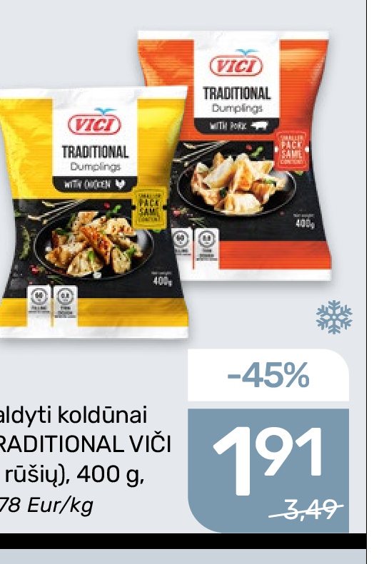 Šaldyti koldūnai TRADITIONAL VIČI, 400 g