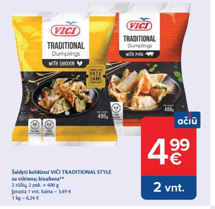 Šaldyti koldūnai VIČI TRADITIONAL STYLE, 2 pak.