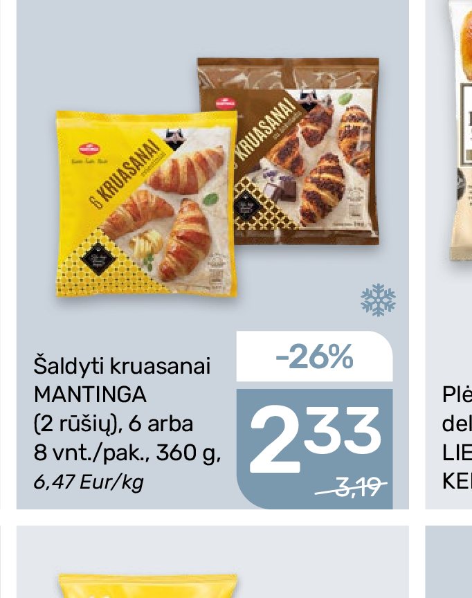 Šaldyti kruasanai MANTINGA, 8 vnt