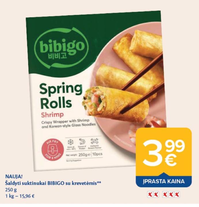 Šaldyti suktinukai BIBIGO su krevetėmis, 250 g