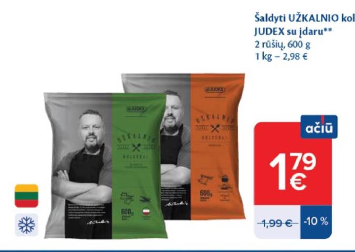 Šaldyti UŽKALNIO koldūnai JUDEX su įdaru, 600 g
