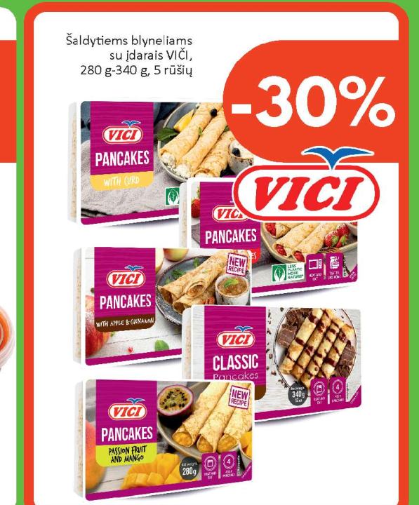 Šaldytiems blyneliams su įdarais VIČI, 280 g-340 g