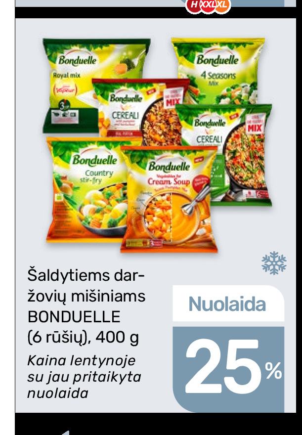 Šaldytiems daržovių mišiniams BONDUELLE, 400 g