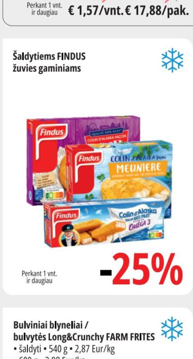 Šaldytiems FINDUS žuvies gaminiams