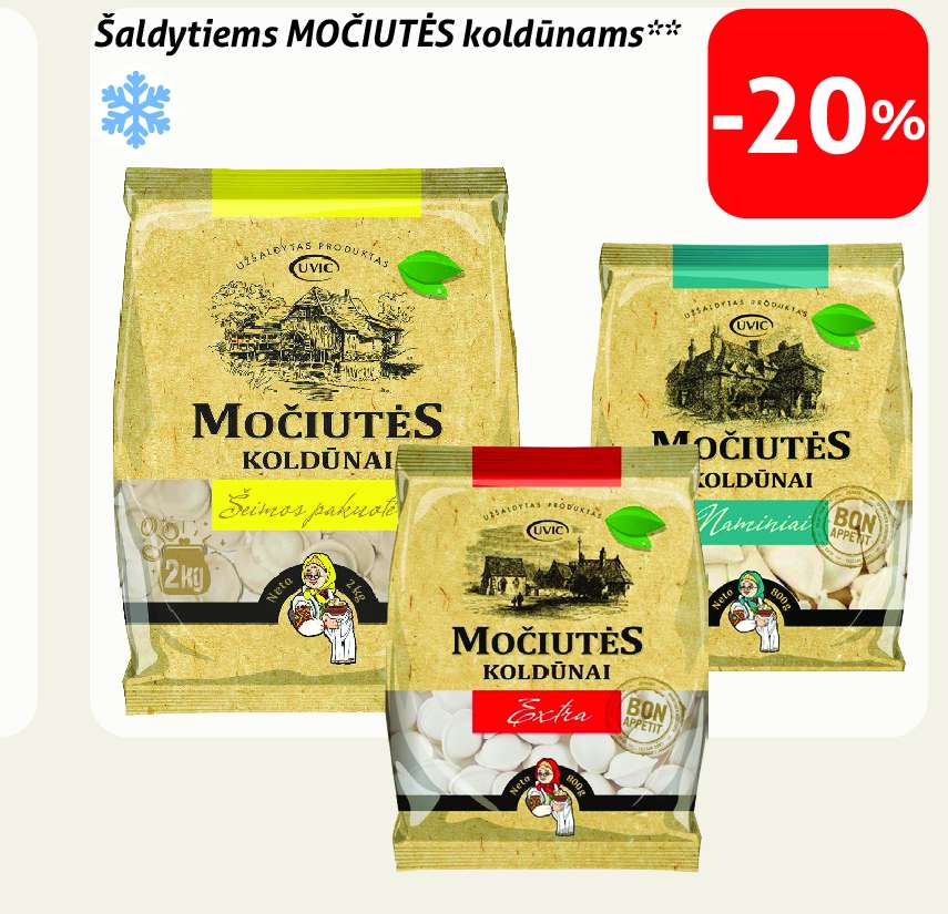 Šaldytiems MOČIUTĖS koldūnams