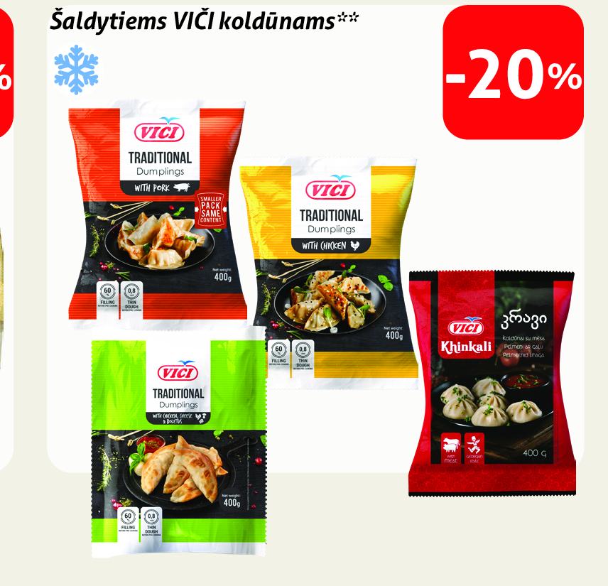 Šaldytiems VIČI koldūnams