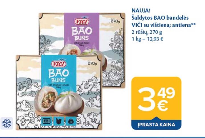 Šaldytos BAO bandelės VIČI su vištiena; antiena, 270 g