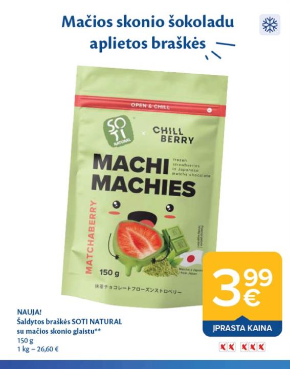 Šaldytos braškės SOTI NATURAL, 150 g
