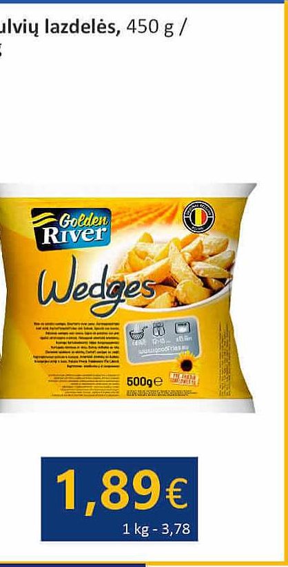 Šaldytos bulvių skiltelės, 500 g