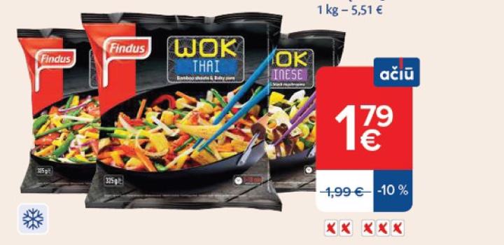 Šaldytos daržovės FINDUS WOK, 325 g
