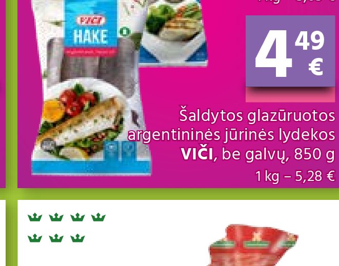 Šaldytos glazūruotos argentininės jūrų lydekos VIČI, 850 g
