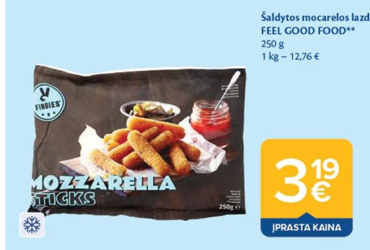 Šaldytos mocarelos lazdelės FEEL GOOD FOOD, 250 g