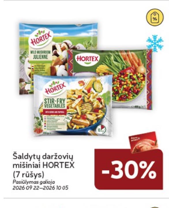 Šaldytų daržovių mišiniai HORTEX