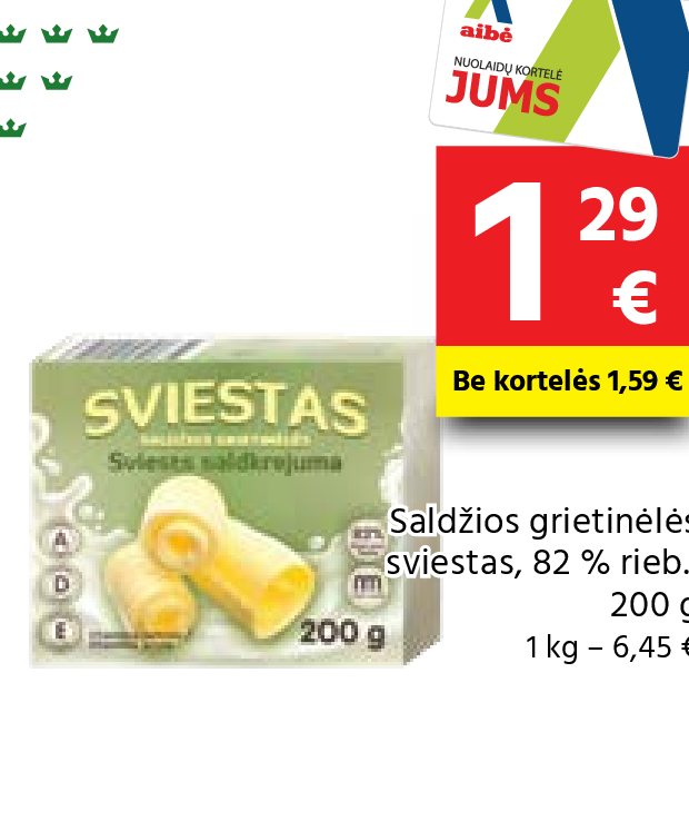 Saldžios grietinėlės sviestas, 200 g