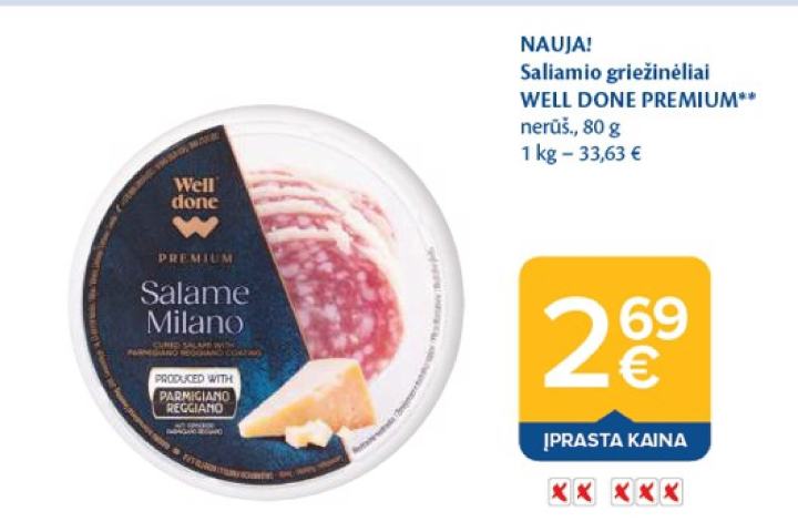 Saliamio griežinėliai WELL DONE PREMIUM, 80 g