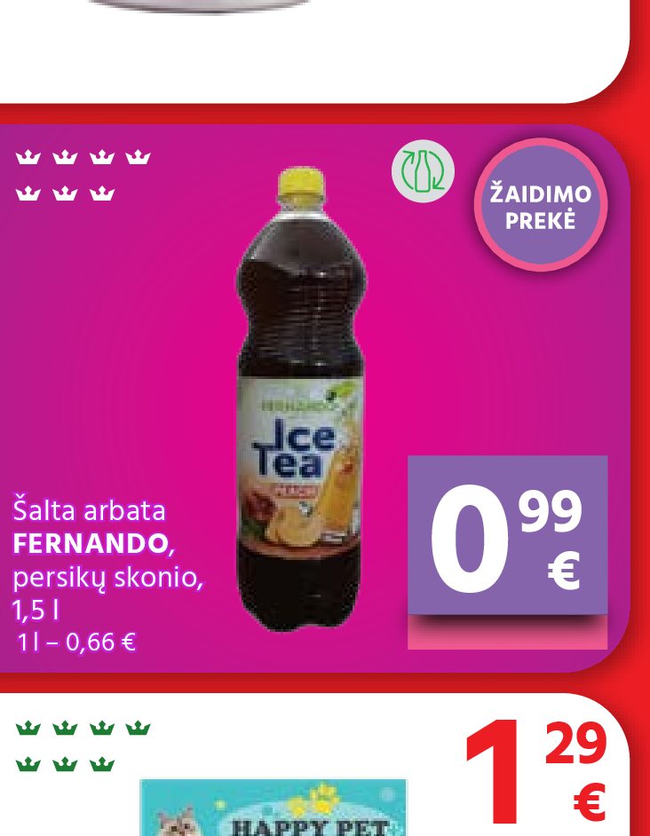 Šalta arbata FERNANDO, persikų skonio, 1.5 l