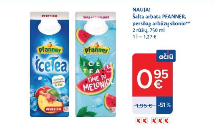 Šalta arbata PFANNER, 750 ml