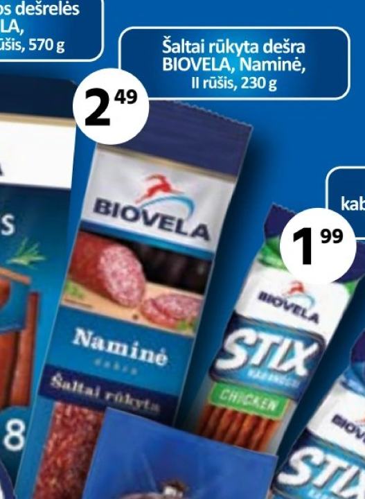 Šaltai rūkyta dešra BIOVELA, 230 g