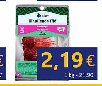 Šaltai rūkyta kiaulienos nugarinė, 100 g