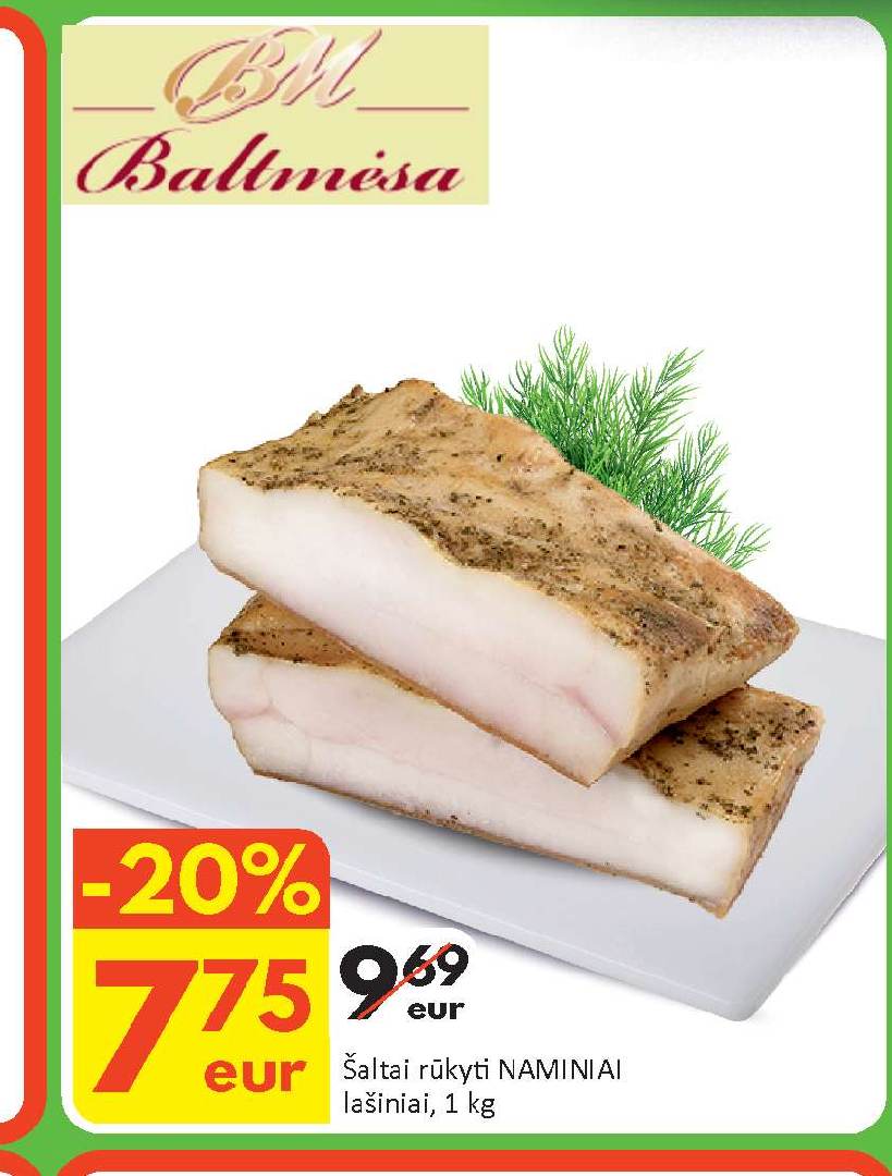 Šaltai rūkyti NAMINIAI lašiniai, 1 kg