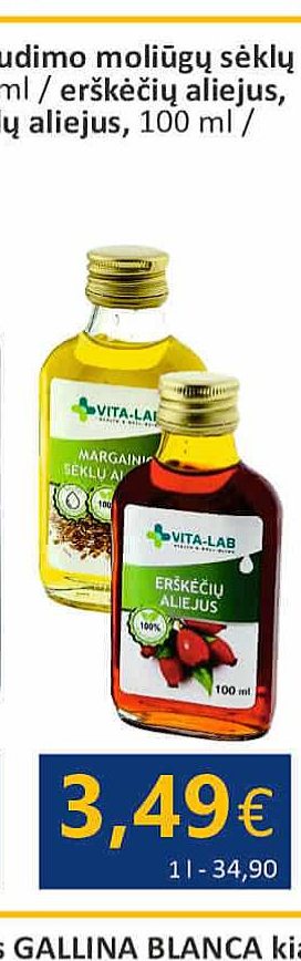 šalto spaudimo margainio sėklų aliejus, 100 ml