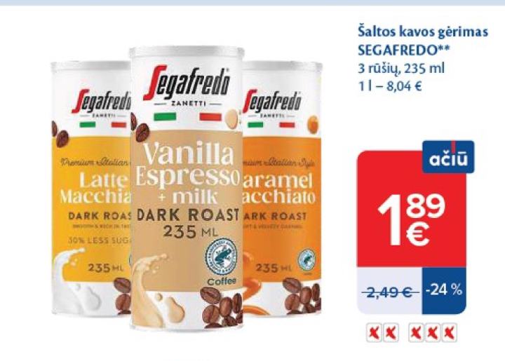 Šaltos kavos gėrimas SEGAFREDO, 235 ml