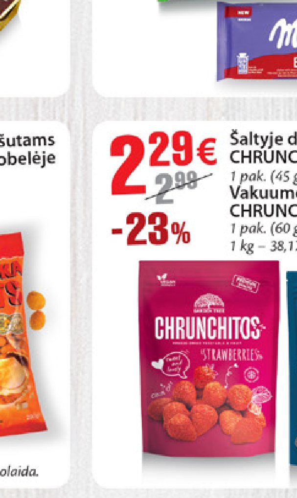Šaltyje džiovintos braškės CHRUNCHITOS, 45 g