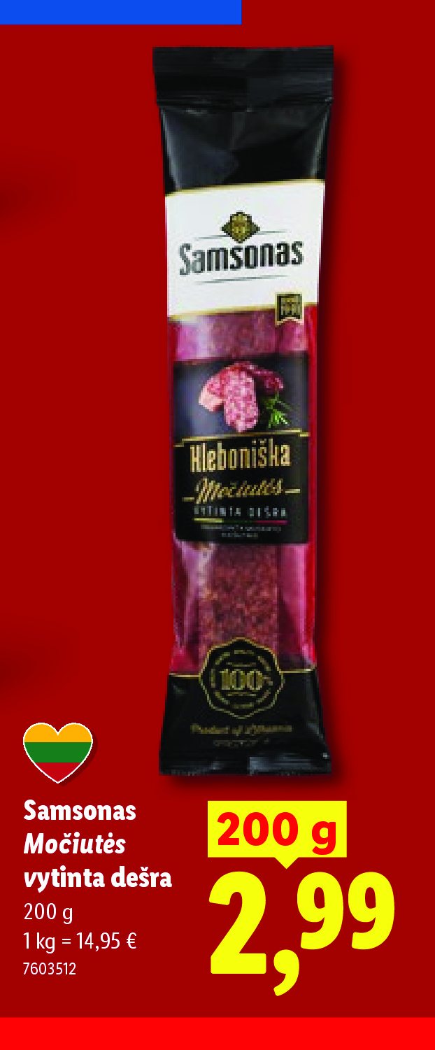 Samsonas Močiutės vytinta dešra, 200 g