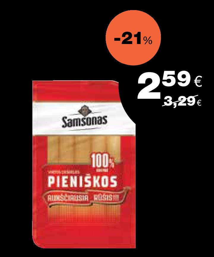 SAMSONAS PIENIŠKOS aukščiausios rūšies dešrelės, 470 g