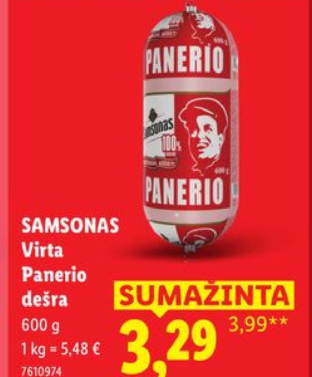 SAMSONAS Virta Panerio dešra, 600 g