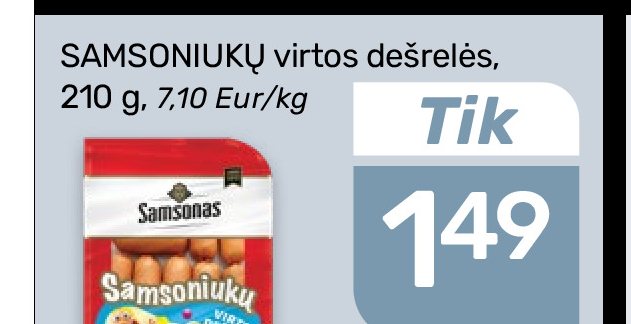 SAMSONIUKŲ virtos dešrelės Samsonas, 210 g