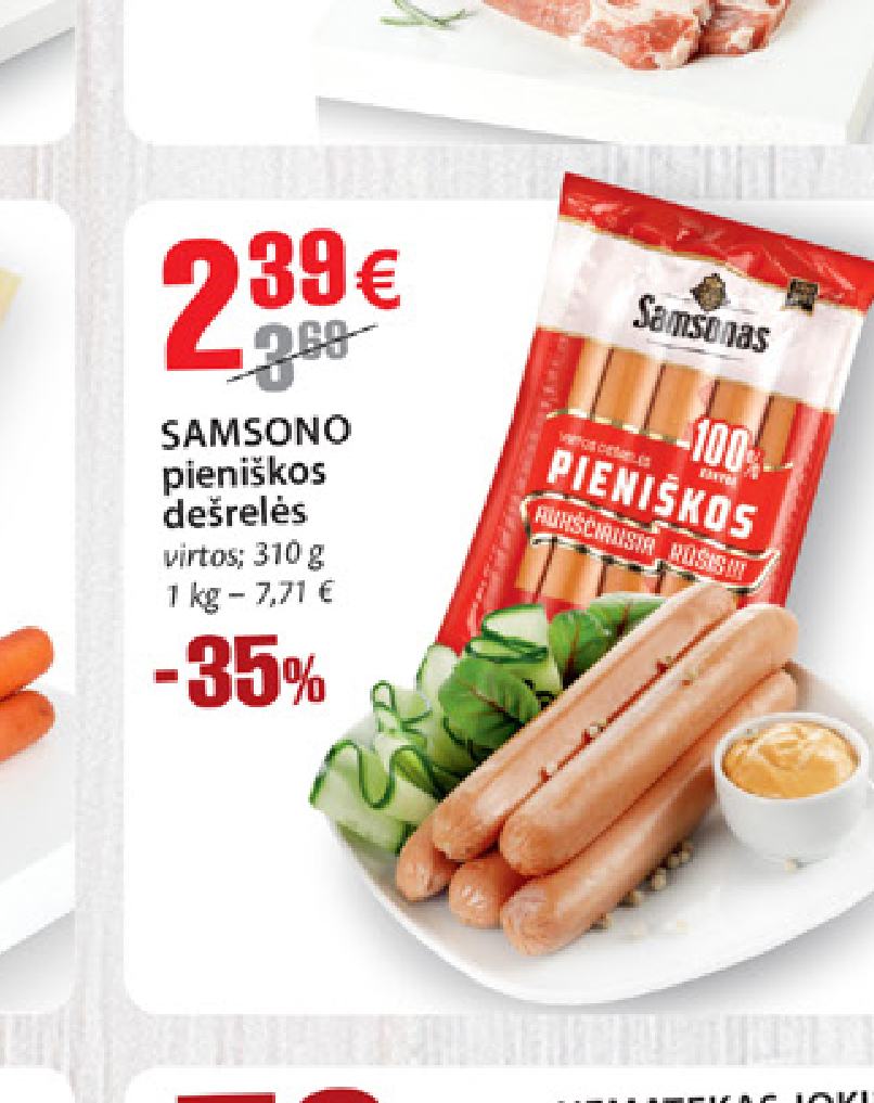SAMSONO pieniškos dešrelės, 310 g