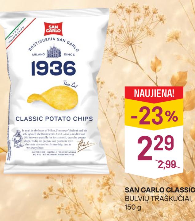 SAN CARLO CLASSIC BULVIŲ TRAŠKUČIAI, 150 g