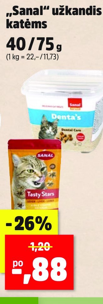 „Sanal“ užkandis katėms, 75 g