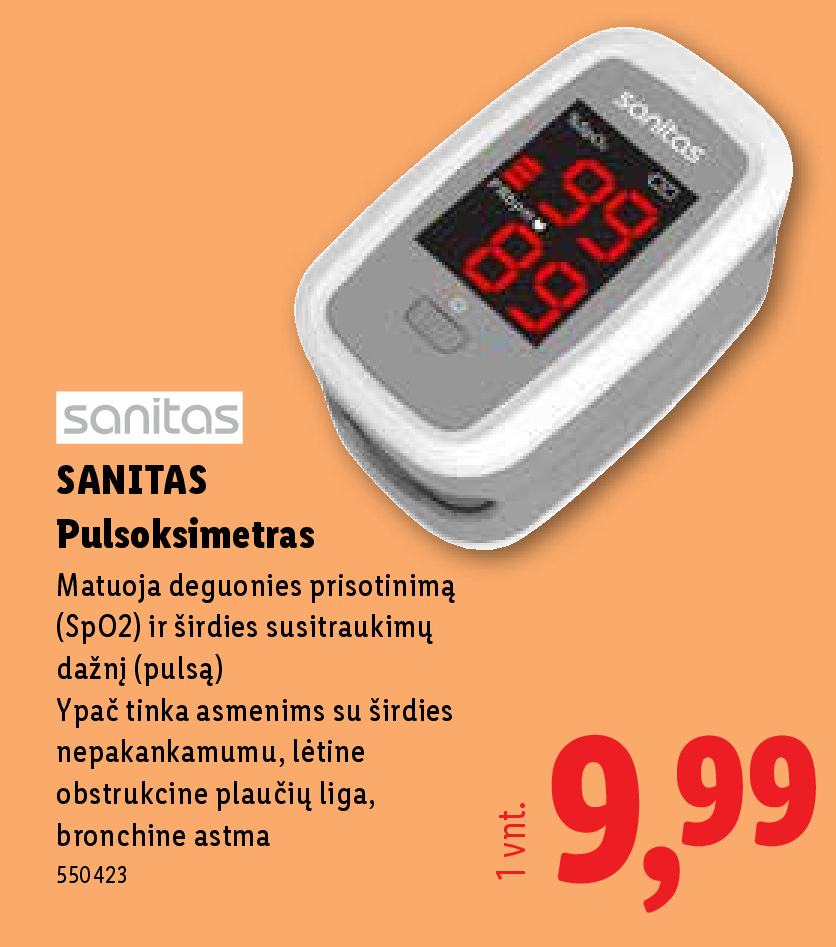 SANITAS Pulsoksimetras