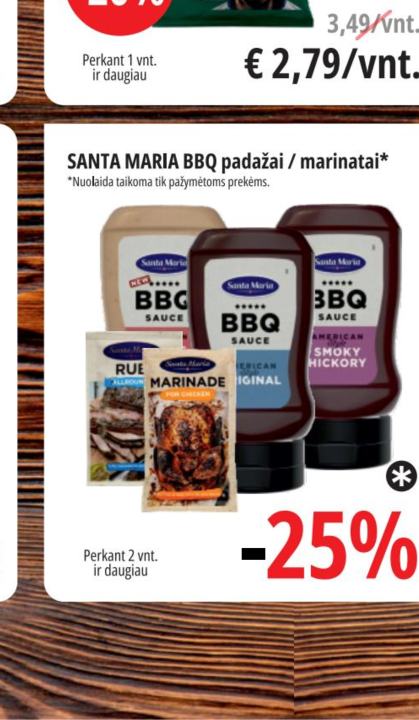 SANTA MARIA BBQ padažai / marinatai