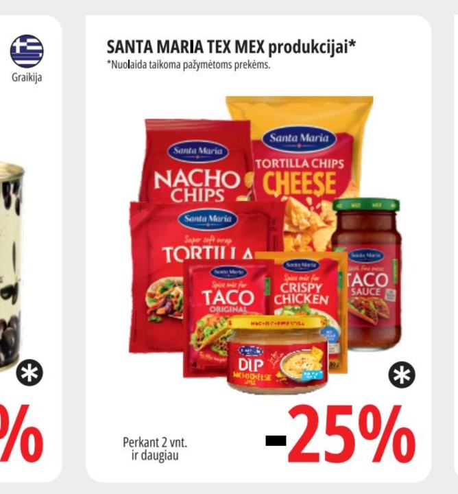 SANTA MARIA TEX MEX produkcijai