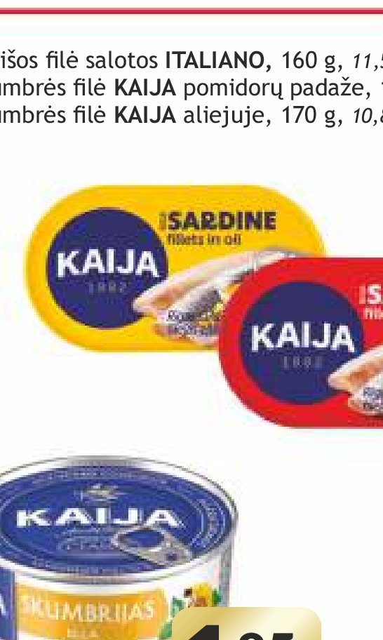 Sardinės filė KAIJA, 170 g