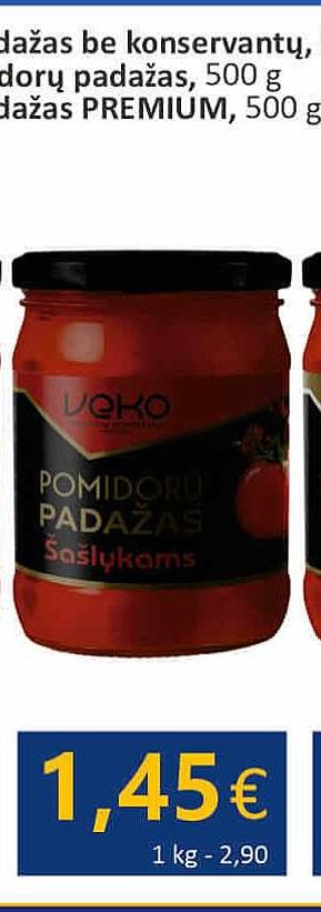 Šašlykų VEKO pomidorų padažas, 500 g